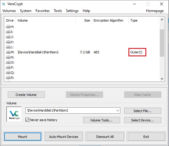 VeraCrypt GUI